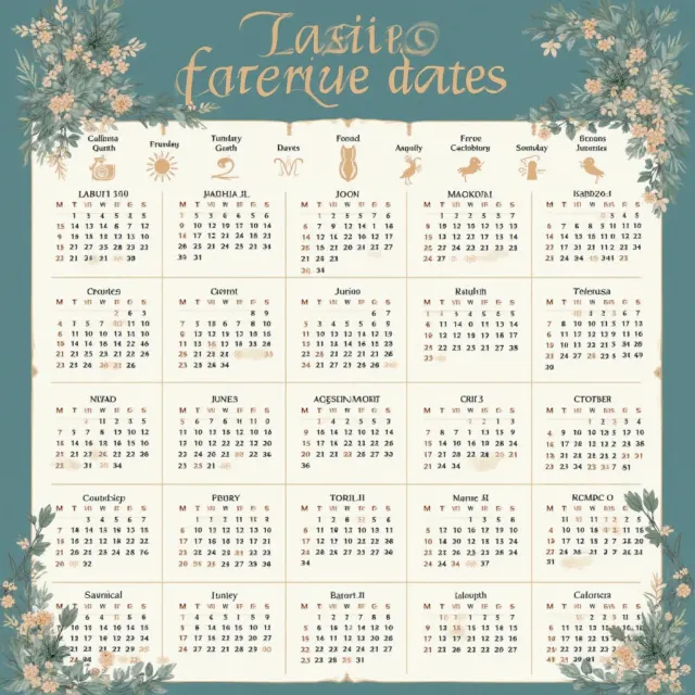 Printable Calendar of Zodiac Signs and Their Dates image 1